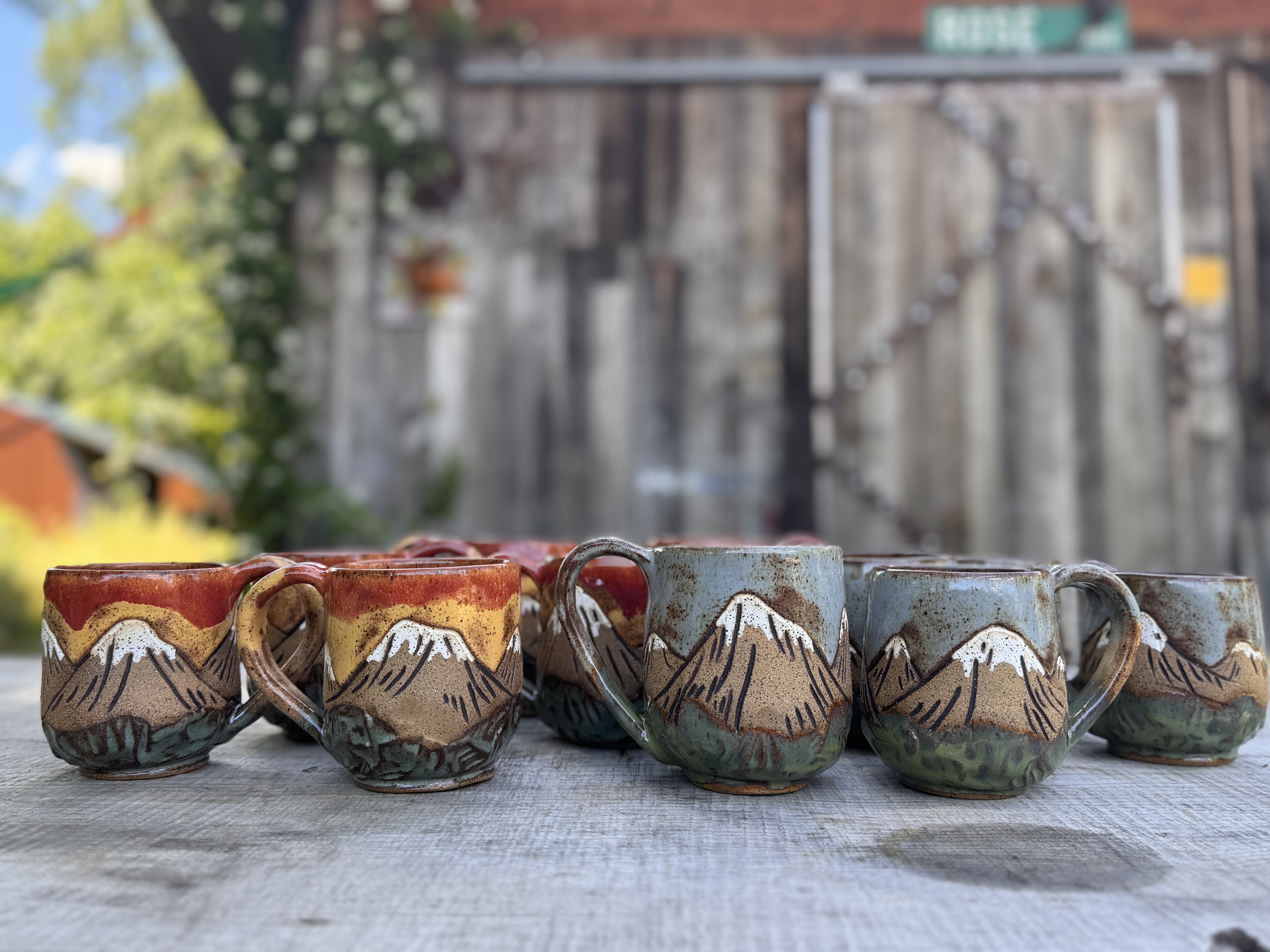 Hand-Carved Mountain Mugs